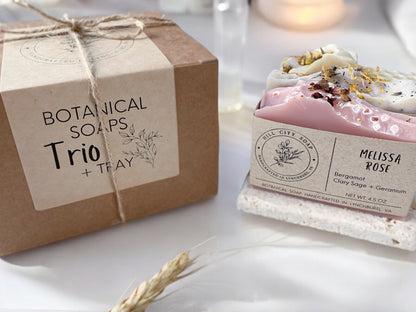 Botanical Soap Trio + Tray